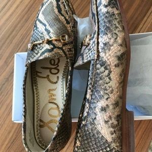 Leather Snakeskin Loafers
